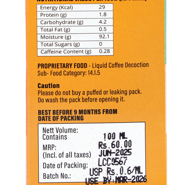 Filter Coffee Decoction (85:15) Pack of 3 - Contains 5 x 20 ml sachets per box