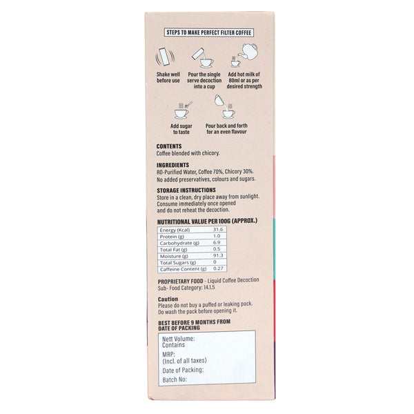 Filter Coffee Decoction (70:30) Pack of 3 - Contains 5 x 20 ml sachets per box