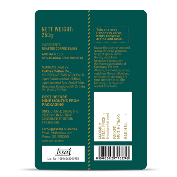 Roasted Beans - Aroma Gold (250g) - The Sensory Journey