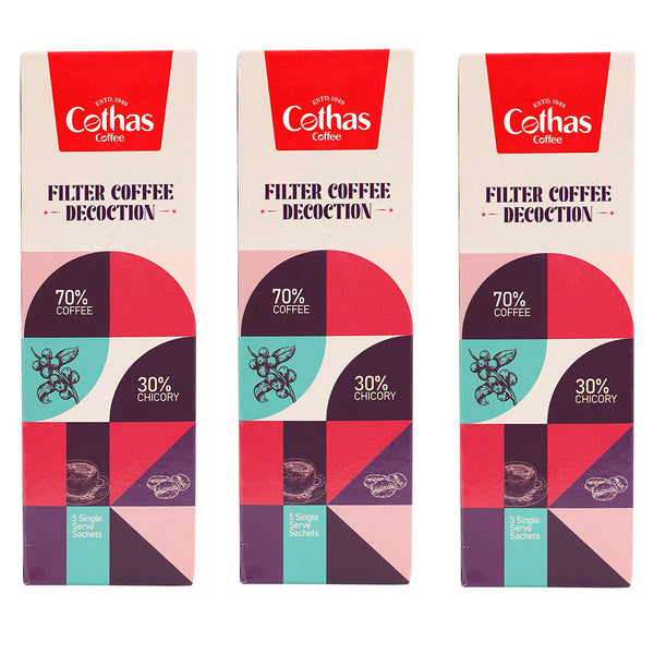 Filter Coffee Decoction (70:30) Pack of 3 - Contains 5 x 20 ml sachets per box