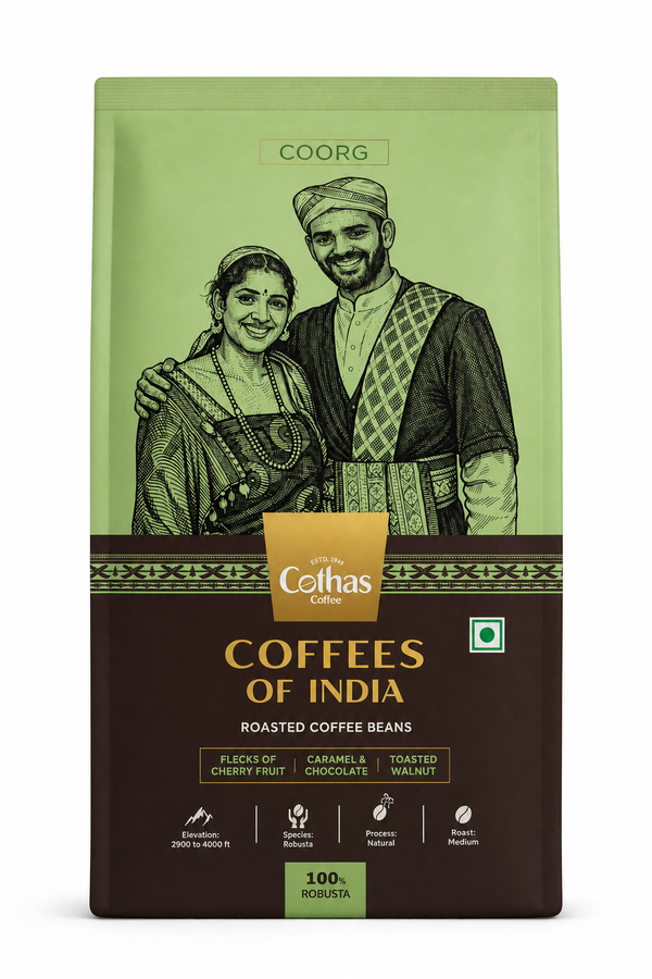 Cothas - Coffees of India - Coorg | Single Origin 100% Robusta - Where Cherry Meets Chocolate