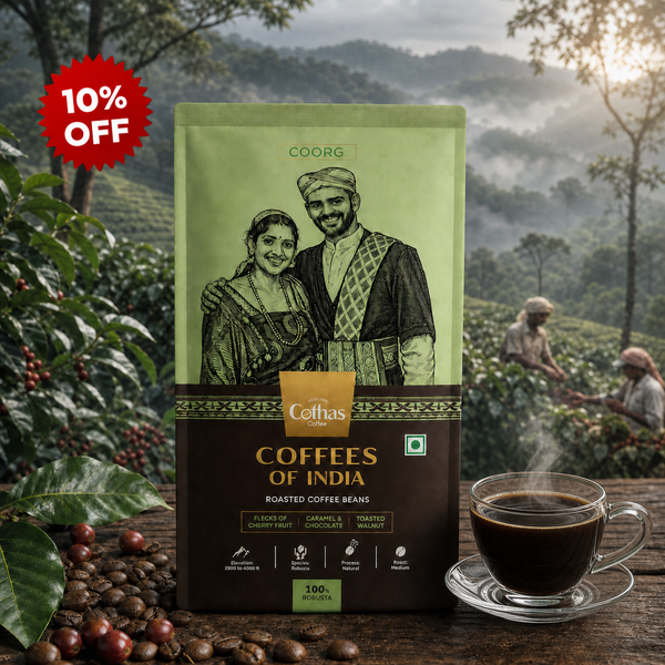 Cothas - Coffees of India - Coorg | Single Origin 100% Robusta - Where Cherry Meets Chocolate